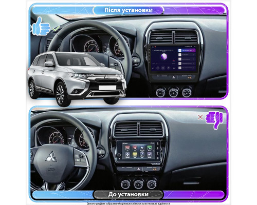 Штатная магнитола Lesko для Mitsubishi Outlander Sport I Рестайлинг 3 2020-н.в. экран 10" 2/32Gb CarPlay 4G Wi-Fi GPS Prime