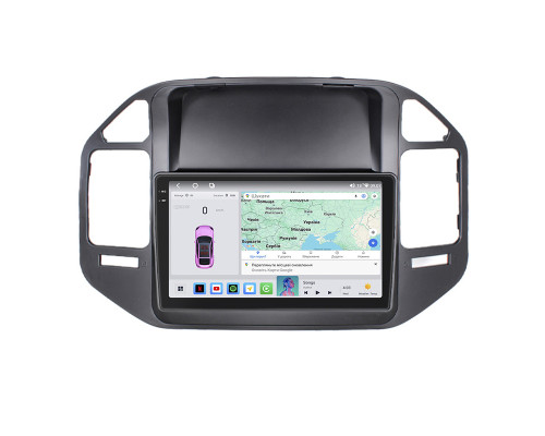 Штатная магнитола Lesko для Mitsubishi Pajero III 1999-2002 экран 9" 4/64 QLED CarPlay 4G Wi-Fi GPS 360 Prime