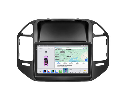 Штатная магнитола Lesko для Mitsubishi Pajero III Рестайлинг 2002-2006 экран 9" 4/64 QLED CarPlay 4G Wi-Fi GPS 360 Prime