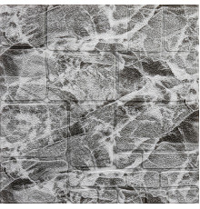 Самоклеящаяся декоративная 3D панель Камень черно-белый мрамор 700х700х7мм (154) SW-00000219