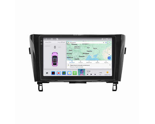 Штатная магнитола Lesko для Nissan Qashqai II 2013-2019 экран 10" 4/64 QLED CarPlay 4G Wi-Fi GPS 360 Prime