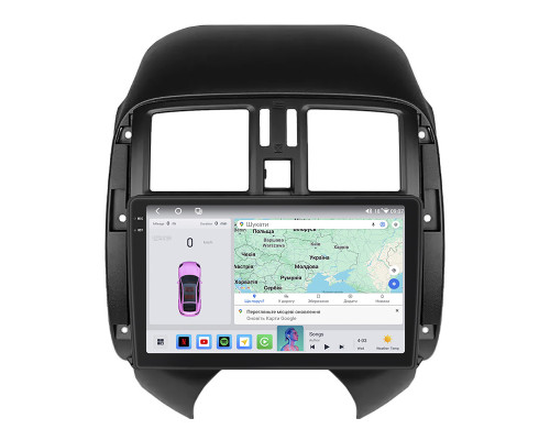 Штатная магнитола Lesko для Nissan Sunny N17 Рестайлинг 2014-2016 экран 9" 4/64 QLED CarPlay 4G Wi-Fi GPS 360 Prime