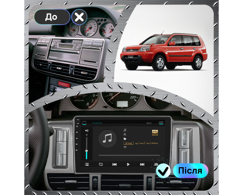 Штатная магнитола Lesko для Nissan X-Trail I 2000-2003 экран 9" 4/64Gb 4G Wi-Fi GPS Top