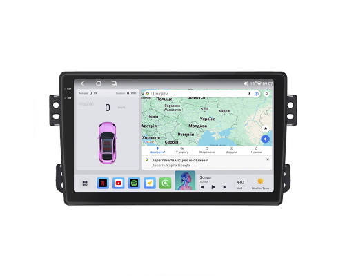 Штатная магнитола Lesko для Opel Agila B 2008-2014 экран 9" 4/64 QLED CarPlay 4G Wi-Fi GPS 360 Prime