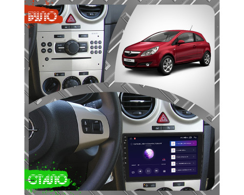 Штатная магнитола Lesko для Opel Corsa D 2006-2010 экран 9" 4/64Gb CarPlay 4G Wi-Fi GPS Prime