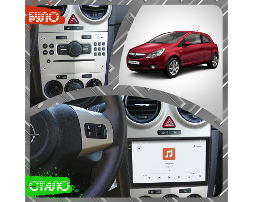 Штатная магнитола Lesko для Opel Corsa D 2006-2010 экран 9" 4/64 QLED CarPlay 4G Wi-Fi GPS 360 Prime