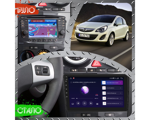 Штатная магнитола Lesko для Opel Corsa D Рестайлинг II 2011-2014 экран 9" 2/32Gb CarPlay 4G Wi-Fi GPS Prime