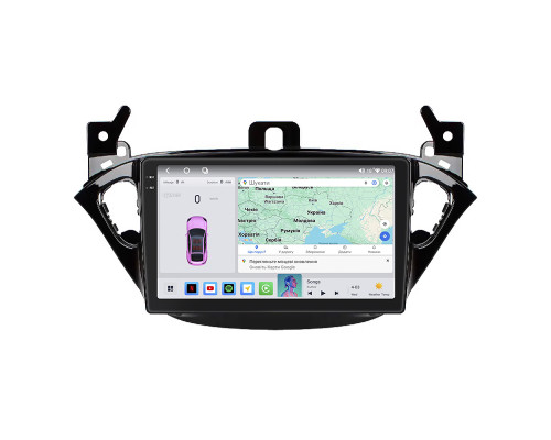 Штатная магнитола Lesko для Opel Corsa E 2014-2019 экран 9" 4/64 QLED CarPlay 4G Wi-Fi GPS 360 Prime