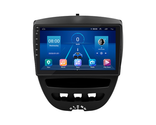 Штатная магнитола Lesko для Peugeot 107 I 2005-2009 экран 10" 6/128Gb 4G Wi-Fi GPS Top