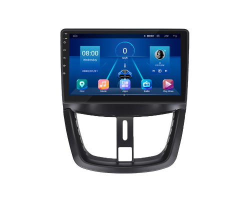 Штатная магнитола Lesko для Peugeot 207 I 2006-2009 экран 9" 2/32Gb 4G Wi-Fi GPS Top