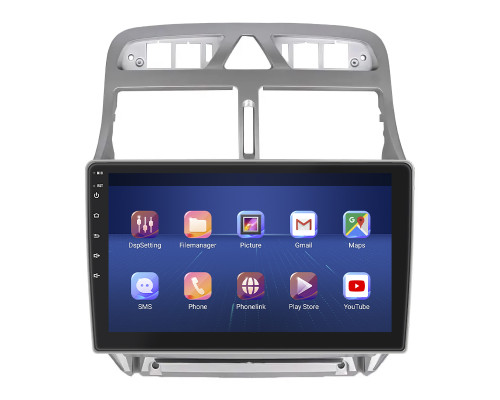 Штатная магнитола Lesko для Peugeot 307 I 2001-2005 экран 9" 2/32Gb 4G Wi-Fi GPS Top