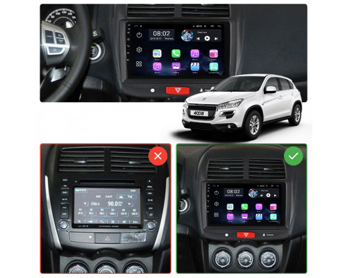 Штатная магнитола Lesko для Peugeot 4008  2012-2017 экран 10" 4/64Gb 4G Wi-Fi GPS Top