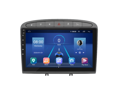 Штатная магнитола Lesko для Peugeot 408 I Рестайлинг 2017-н.в. экран 9" 6/128Gb 4G Wi-Fi GPS Top