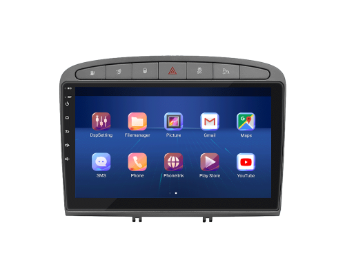 Штатная магнитола Lesko для Peugeot 408 I Рестайлинг 2017-н.в. экран 9" 6/128Gb 4G Wi-Fi GPS Top