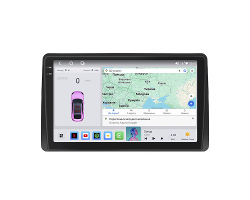 Штатная магнитола Lesko для Renault Arkana I 2019-н.в. экран 10" 4/64 QLED CarPlay 4G Wi-Fi GPS 360 Prime