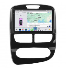 Штатная магнитола Lesko для Renault Clio IV 2012-2016 экран 9" 4/64 QLED CarPlay 4G Wi-Fi GPS 360 Prime