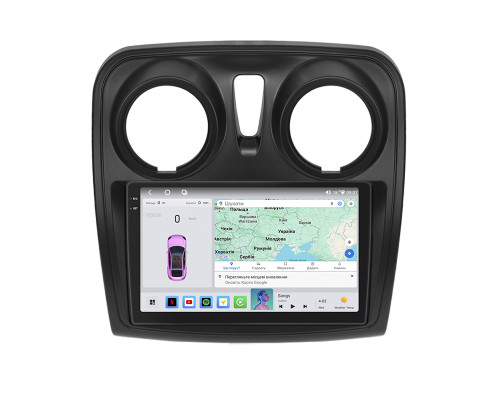 Штатная магнитола Lesko для Renault Dokker I 2012-н.в. экран 9" 4/64 QLED CarPlay 4G Wi-Fi GPS 360 Prime