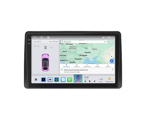 Штатная магнитола Lesko для Renault Duster II 2020-н.в экран 10" 4/64 QLED CarPlay 4G Wi-Fi GPS 360 Prime