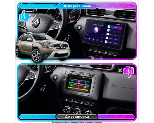 Штатная магнитола Lesko для Renault Duster II 2020-н.в экран 10" 6/128Gb 4G Wi-Fi GPS Top