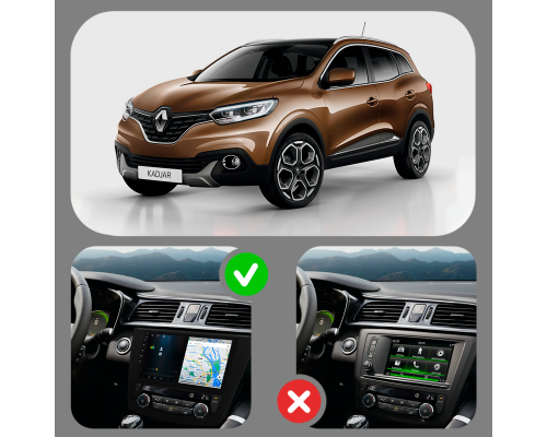Штатная магнитола Lesko для Renault Kadjar I 2015-2018 экран 9" 2/32Gb Wi-Fi GPS Base