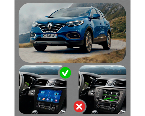 Штатная магнитола Lesko для Renault Kadjar I Рестайлинг 2018-н.в экран 9" 6/128Gb 4G Wi-Fi GPS Top