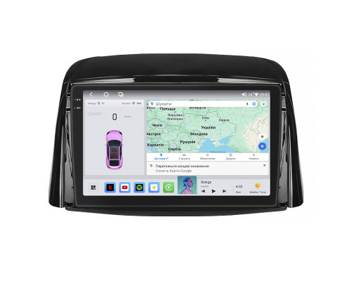 Штатная магнитола Lesko для Renault Koleos I 2008-2011 экран 9" 4/64 QLED CarPlay 4G Wi-Fi GPS 360 Prime
