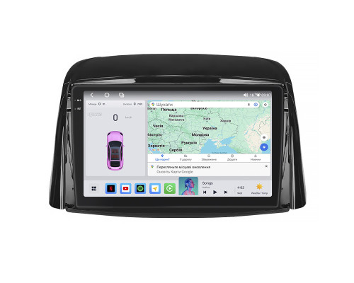 Штатная магнитола Lesko для Renault Koleos I Рестайлинг 2 2013-2016 экран 9" 4/64 QLED CarPlay 4G Wi-Fi GPS 360 Prime