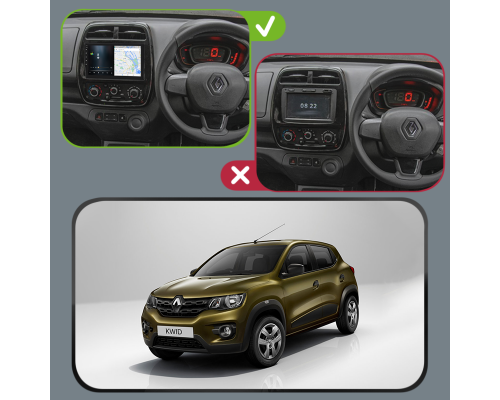 Штатная магнитола Lesko для Renault KWID  2015-н.в экран 9" 4/64Gb 4G Wi-Fi GPS Top