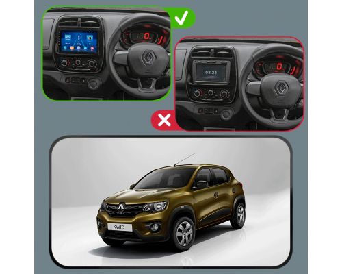 Штатная магнитола Lesko для Renault KWID  2015-н.в экран 9" 6/128Gb 4G Wi-Fi GPS Top