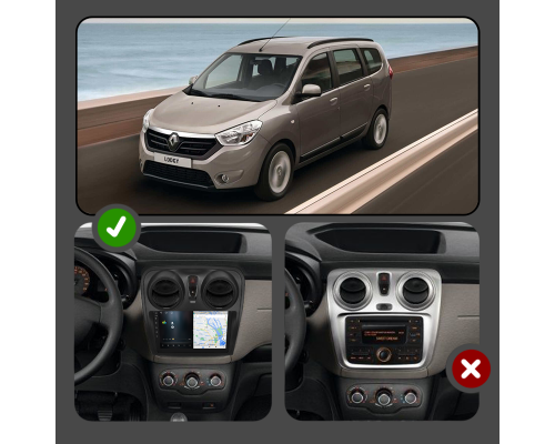 Штатная магнитола Lesko для Renault Lodgy  2012-н.в экран 9" 1/16Gb Wi-Fi GPS Base