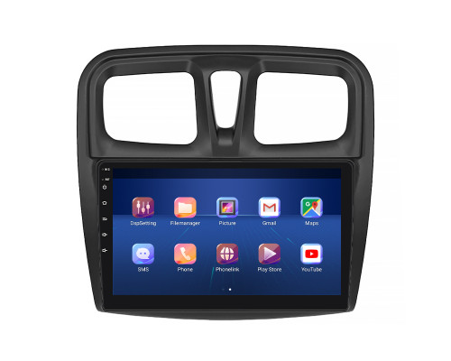 Штатная магнитола Lesko для Renault Logan II 2012-2018 экран 10" 4/64Gb 4G Wi-Fi GPS Top