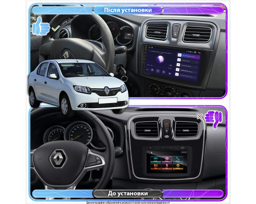 Штатная магнитола Lesko для Renault Logan II ver 2 2012-2018 экран 9" 2/32Gb CarPlay 4G Wi-Fi GPS Prime