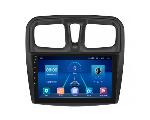 Штатная магнитола Lesko для Renault Logan II Рестайлинг 2018-н.в экран 10" 2/32Gb 4G Wi-Fi GPS Top