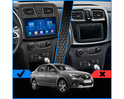 Штатная магнитола Lesko для Renault Logan II Рестайлинг 2018-н.в экран 10" 4/32Gb 4G Wi-Fi GPS Top