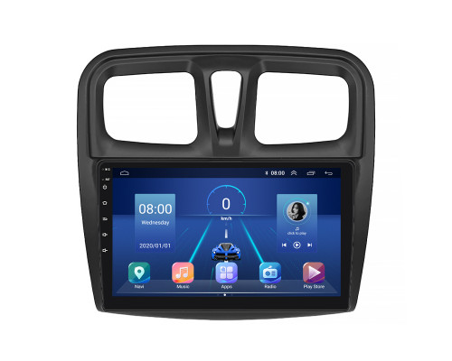 Штатная магнитола Lesko для Renault Logan II Рестайлинг 2018-н.в экран 10" 4/64Gb 4G Wi-Fi GPS Top