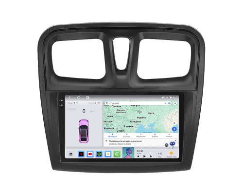 Штатная магнитола Lesko для Renault Logan II Рестайлинг ver 2 2018-н.в экран 9" 4/64 QLED CarPlay 4G Wi-Fi GPS 360 Prime