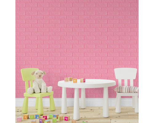 3D панель самоклеющаяся 700х770х3мм кирпич Розовый (004-3) SW-00000231