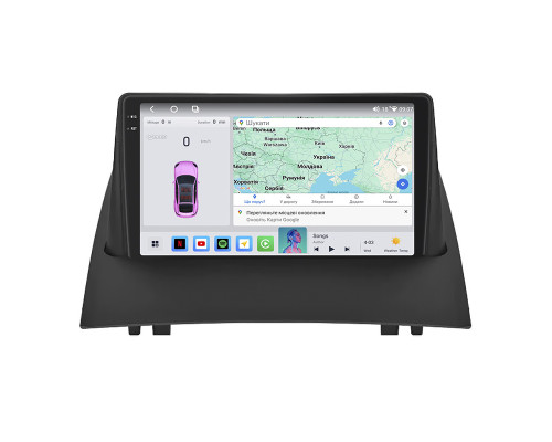 Штатная магнитола Lesko для Renault Megane II Рестайлинг 2006-2009 экран 9" 4/64 QLED CarPlay 4G Wi-Fi GPS 360 Prime