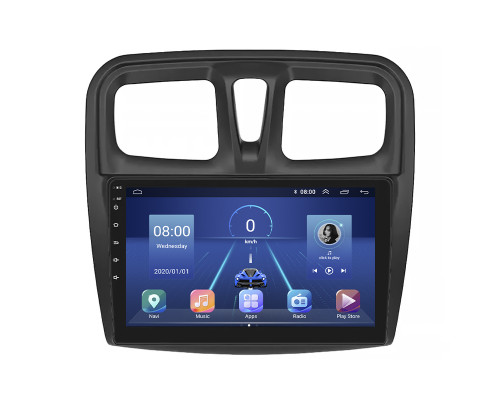 Штатная магнитола Lesko для Renault Sandero II 2013-2018 экран 9" 6/128Gb 4G Wi-Fi GPS Top