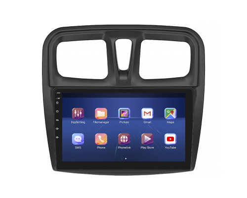Штатная магнитола Lesko для Renault Sandero II 2013-2018 экран 9" 6/128Gb 4G Wi-Fi GPS Top