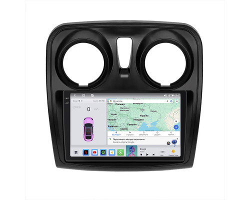 Штатная магнитола Lesko для Renault Sandero II ver 2 2013-2018 экран 9" 4/64 QLED CarPlay 4G Wi-Fi GPS 360 Prime