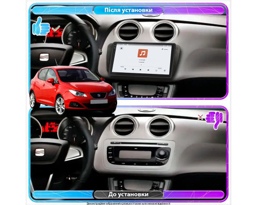 Штатная магнитола Lesko для SEAT Ibiza IV 2008-2012 экран 9" 4/64 QLED CarPlay 4G Wi-Fi GPS 360 Prime
