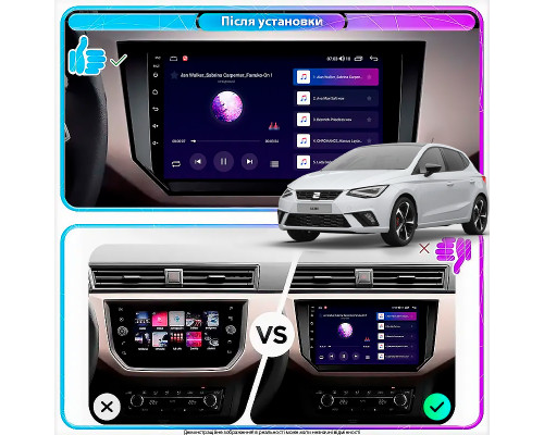 Штатная магнитола Lesko для SEAT Ibiza V 2017-2021 экран 9" 2/32Gb Wi-Fi GPS Base