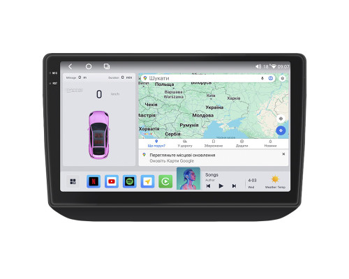 Штатная магнитола Lesko для Skoda Fabia II 2007-2010 экран 10" 4/64 QLED CarPlay 4G Wi-Fi GPS 360 Prime