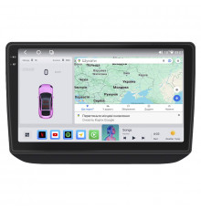 Штатная магнитола Lesko для Skoda Fabia II Рестайлинг 2010-2014 экран 10" 4/64 QLED CarPlay 4G Wi-Fi GPS 360 Prime