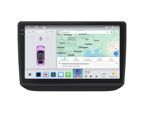 Штатная магнитола Lesko для Skoda Fabia II Рестайлинг 2010-2014 экран 10" 4/64 QLED CarPlay 4G Wi-Fi GPS 360 Prime