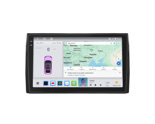 Штатная магнитола Lesko для Skoda Kodiaq I Рестайлинг 2021-н.в. экран 10" 4/64 QLED CarPlay 4G Wi-Fi GPS 360 Prime