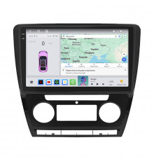 Штатная магнитола Lesko для Skoda Octavia II (A5) 2004-2009 экран 10" 4/64 QLED CarPlay 4G Wi-Fi GPS 360 Prime