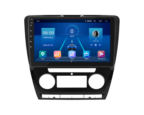 Штатная магнитола Lesko для Skoda Octavia II (A5) Рестайлинг 2008-2013 экран 10" 2/32Gb 4G Wi-Fi GPS Top