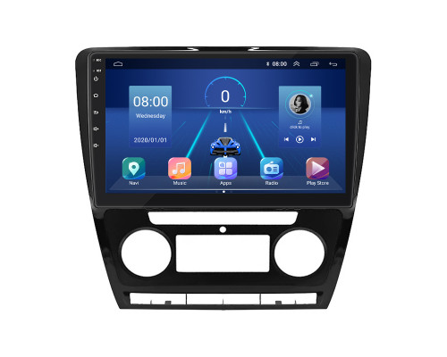 Штатная магнитола Lesko для Skoda Octavia II (A5) Рестайлинг 2008-2013 экран 10" 4/32Gb 4G Wi-Fi GPS Top